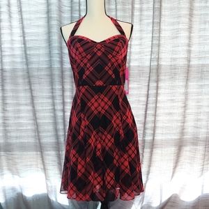 Betsy Johnson Plaid Halter Dress